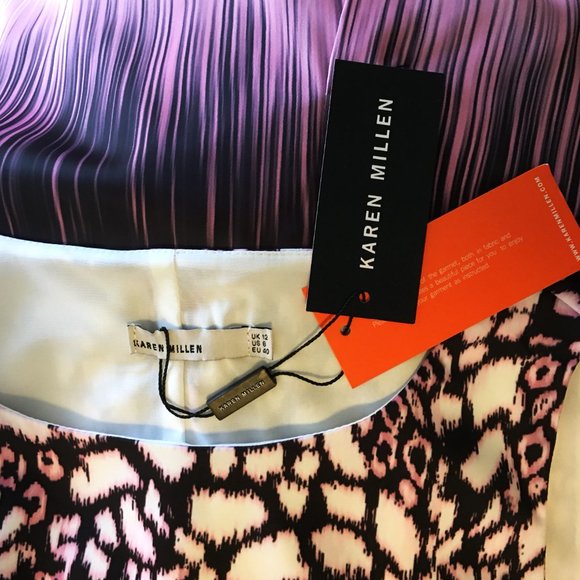 KAREN MILLEN Animal Print Pencil Dress Pink Multi πππ ππππ ππππ! - Picture 12 of 14